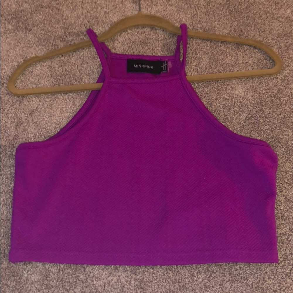 Purple crop top or athletic top